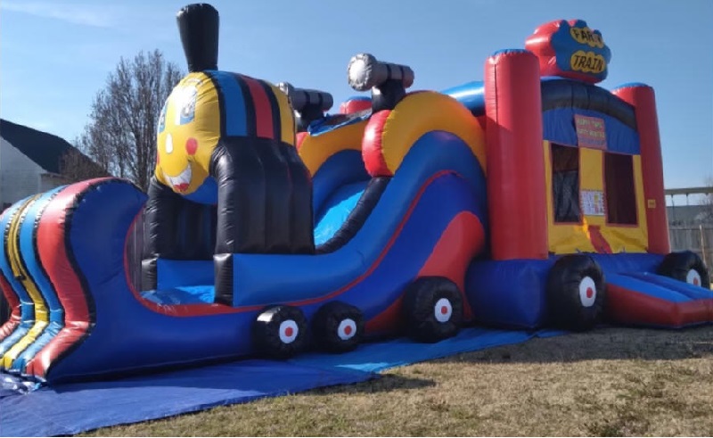 Kids Party Inflatable Choo Choo Train Moonwalk Bouncer Rentals in Nashville, Lebanon, Brentwood, Adams, Hendersonville, Columbia, Murfreesboro, Goodlettsville, Belle Meade, Clarksville, Hermitage, Gallatin, Mount Juliet, Berry Hill, Franklin, Cedar Hill, Greenbrier, La Vergne, Millersville, Mitchellville, Nolensville, Pleasant View, Ashland City, Oak Hill, Portland, Ridgetop, Smyrna, Springfield, Thompson's Station, Watertown, and White House, Tennessee